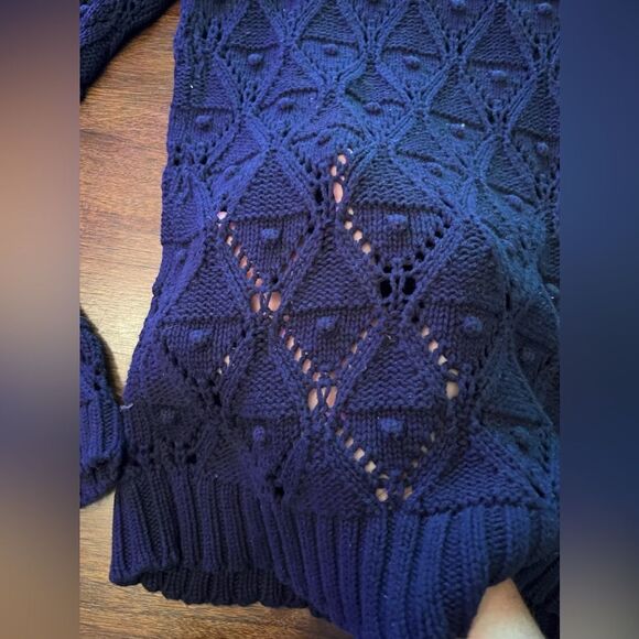 Tommy Hilfiger Womens Long Sleeve Knit Sweater navy blue size large - Picture 2 of 6